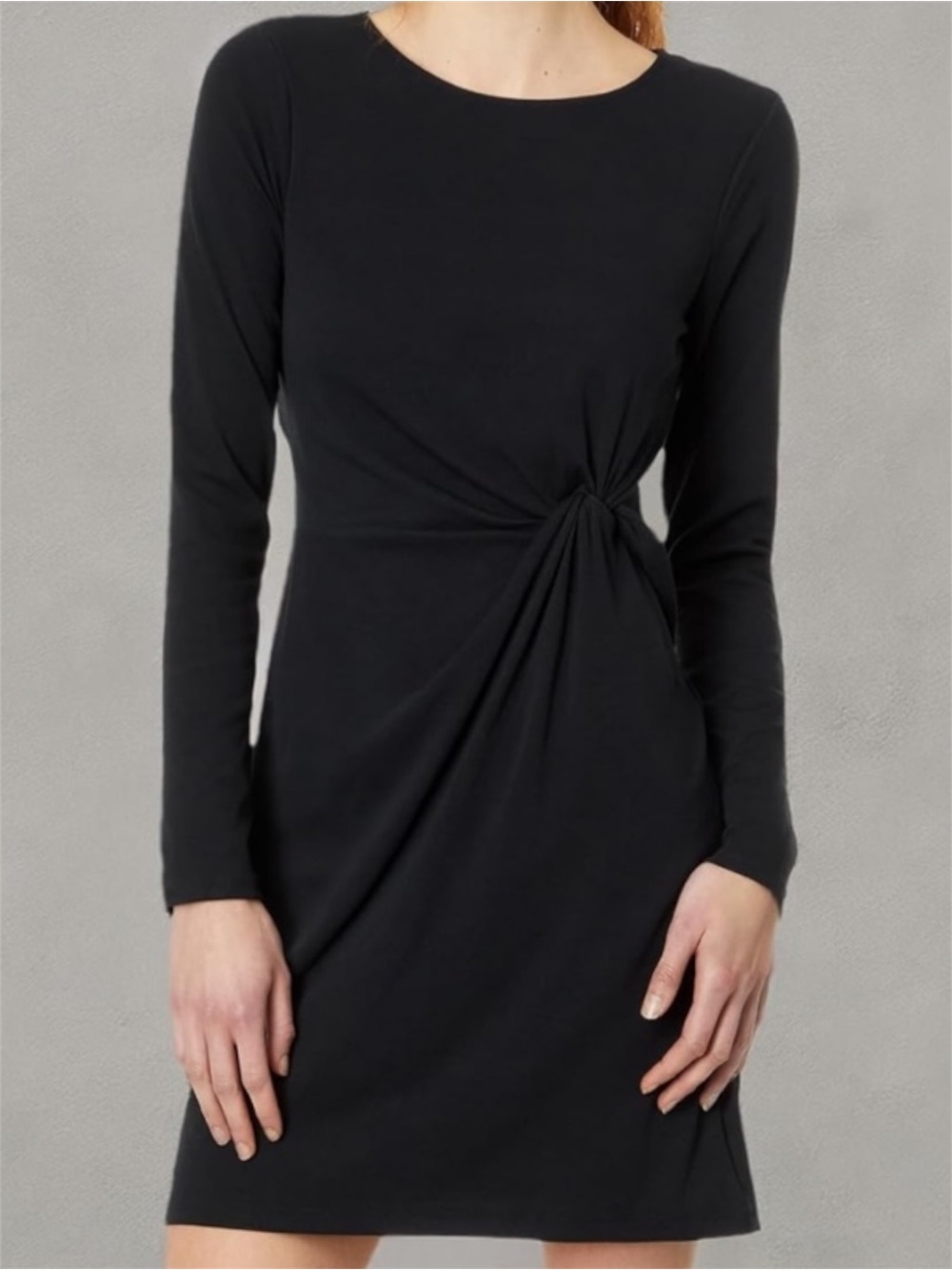 Lilly Pulitzer Black Side Twist Mini Dress S Long Sleeve Stretch Knit Classic